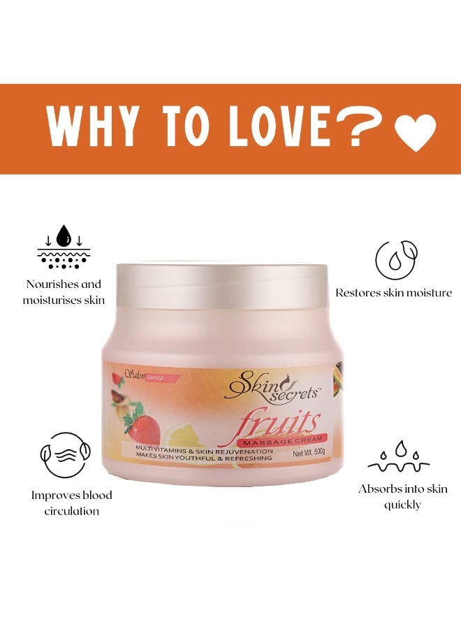 Skin Secrets Fruit Facial Massage Cream with Orange & Papaya Extract| Paraben Free, Cruelty Free & Vegan (500gm) - Image 5